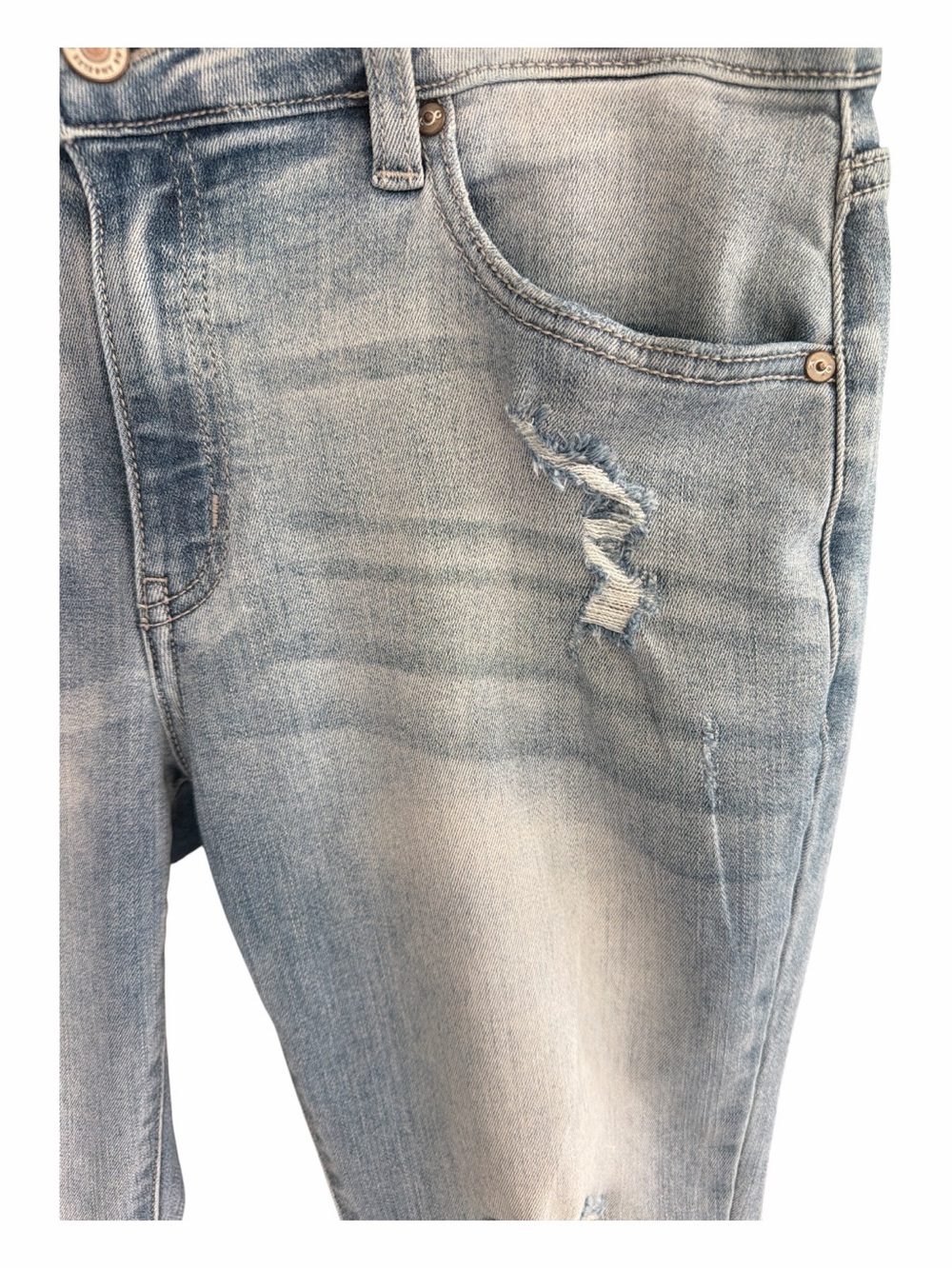 KanCan |Size 13/30 |Distressed |Light Wash Jeans |Frayed Hem - Picture 7 of 12